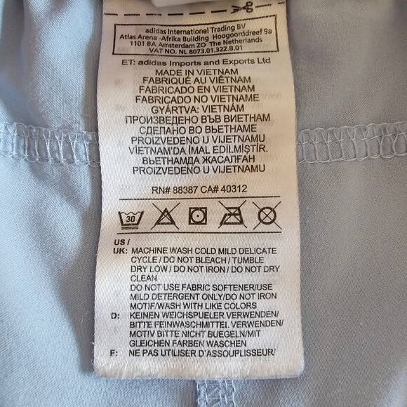 Adidas Women Climalite 3 Stripe Pull On Shorts Size Large Powder Blue Athletic - Picture 4 of 11